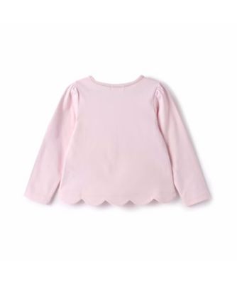 リボンイッパイ裾スカラップ長袖Ｔシャツ　６０５１２０５