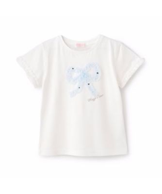 フリルリボン　半袖Ｔシャツ　６０５１２１３