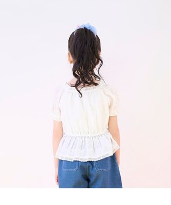 リボンレース　コットンブラウス　６０５２２０３