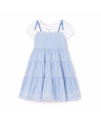 ＜mezzo piano (Baby&Kids)＞カットワークギンガム　ドッキングワンピース　６０５２３０５