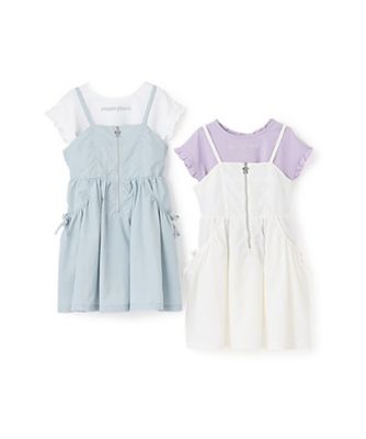 フロントＺＩＰキャミワンピース＆半袖Ｔシャツセット　６０５２３１０