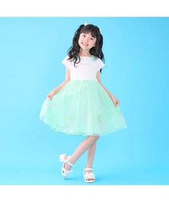 シャーベット刺しゅう　ドッキングワンピース　６０５２３２０