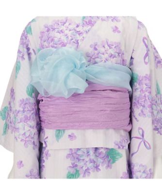 水彩紫陽花柄　浴衣　６０５２６０２
