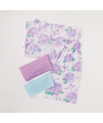 水彩紫陽花柄　浴衣　６０５２６０２