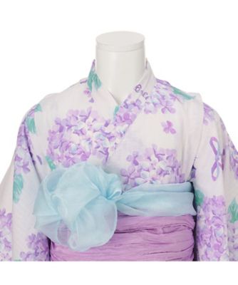 水彩紫陽花柄　浴衣　６０５２６０２