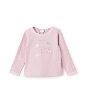 mezzo piano (Baby & Kids)/メゾ ピアノ バレエ刺しゅう 長袖Tシャツ 6053202 ピンク トップス【三越伊勢丹/公式】