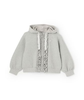 ＜mezzo piano (Baby&Kids)＞ラメダンボール　フリルＺＩＰパーカ　６０５３２０９