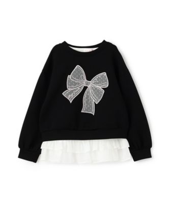 ＜mezzo piano (Baby&Kids)＞ビッグリボンプルオーバー＆裾フリルＴシャツセット　６０５３２１５