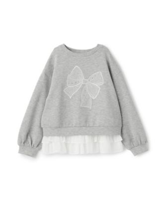 mezzo piano (Baby & Kids)/メゾ ピアノ ビッグリボンプルオーバー & 裾フリルTシャツセット 6053215 グレー トップス【三越伊勢丹/公式】