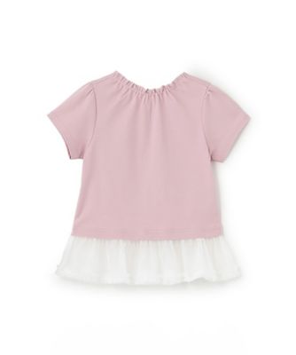 フリルリボン　ペプラム半袖Ｔシャツ　６０５３２２８