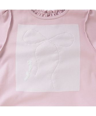 フリルリボン　ペプラム半袖Ｔシャツ　６０５３２２８