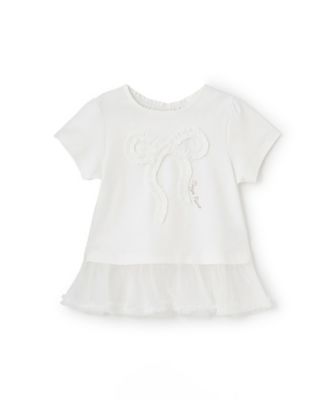 フリルリボン　ペプラム半袖Ｔシャツ　６０５３２２８