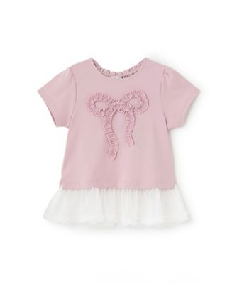 mezzo piano (Baby&Kids)/メゾ ピアノ フリルリボン　ペプラム半袖Ｔシャツ　６０５３２２８