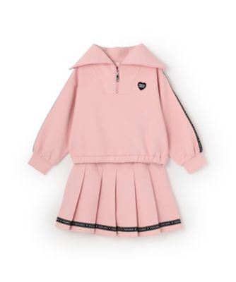 ＜mezzo piano (Baby&Kids)＞セーラーハーフＺＩＰ　ロゴラインスカパン　セット　６０５３３１７