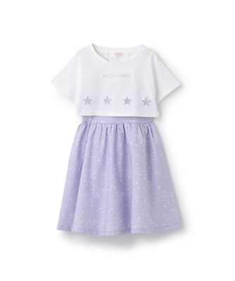 星柄・ギンガム　キャミワンピース＆Ｔシャツセット　６０５３３２７