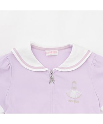 バレエ前開きセーラー半袖ワンピース　６０５３３２９