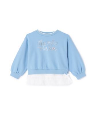 ＜mezzo piano (Baby&Kids)＞ラインストーンロゴトレーナー＆裾チュールＴシャツセット　６０５４２０５