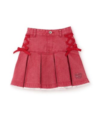 レースアップリボン タックプリーツスカート 6061101 | mezzo