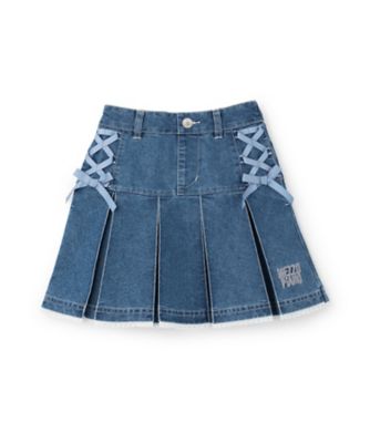 レースアップリボン タックプリーツスカート 6061101 | mezzo