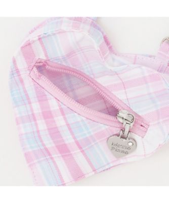 ハートポーチつき ラップ風チェック キュロットスカート