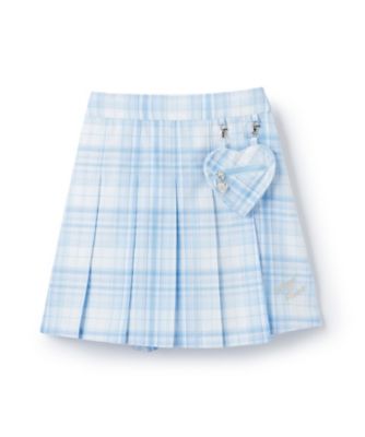 ハートポーチつき ラップ風チェック キュロットスカート