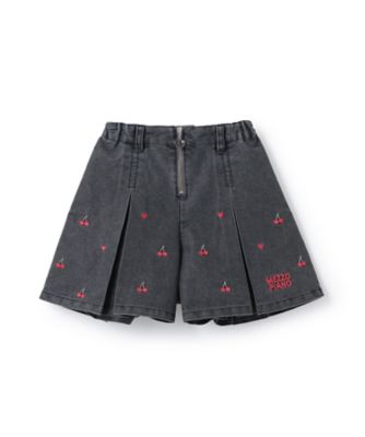 ちび刺しゅうフロントZIP タックキュロットスカート 6061104