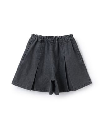 ちび刺しゅうフロントZIP タックキュロットスカート 6061104