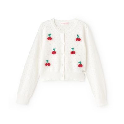 ＜mezzo piano (Baby&Kids)＞イチゴ・チェリーモチーフ　カーディガン　６０６１２０４