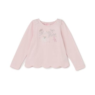 ＜mezzo piano (Baby&Kids)＞バレリーナロゴ　長袖Ｔシャツ　６０６１２０６