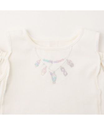 ネックレス刺しゅう 肩開き2way 半袖Tシャツ 6062206