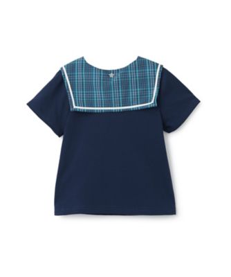 チェックセーラー衿つき 半袖Tシャツ 6062209 | mezzo piano