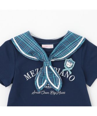 チェックセーラー衿つき 半袖Tシャツ 6062209 | mezzo piano