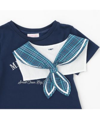 チェックセーラー衿つき 半袖Tシャツ 6062209 | mezzo piano