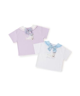 セーラー襟つき 半袖Tシャツ 6062217 | mezzo piano