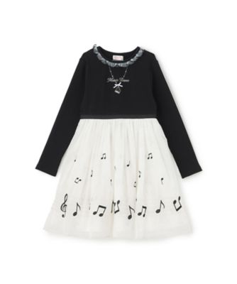 音符刺しゅうチュール ドッキングワンピース 6063310 | mezzo
