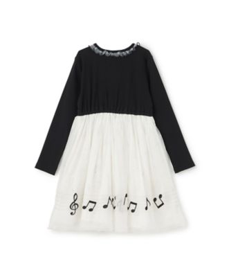 音符刺しゅうチュール ドッキングワンピース 6063310 | mezzo