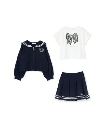 セーラーZIPパーカ＆ラインスカパン＆半袖Tシャツセット