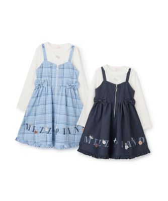 ロゴ刺しゅうキャミワンピース＆長袖Tシャツセット 6063316
