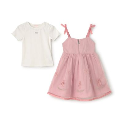 バレエ刺しゅうキャミワンピース＆半袖Tシャツセット 6063322