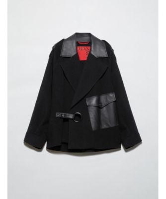 チバーダ ウール アンド レザー ブルゾン ジャケット