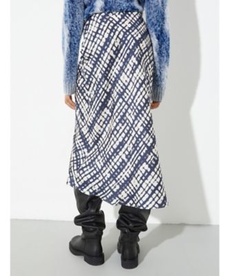 エリオ ピュア シルク ツイル ミディ スカート 6106115402