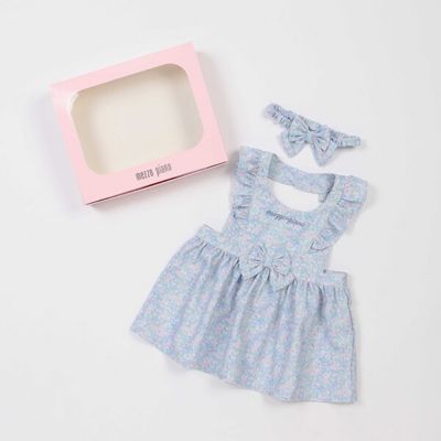 ＜mezzo piano (Baby&Kids)＞オリジナルボックスつき　リトルフラワー柄　エプロン＆ヘアバンドセット