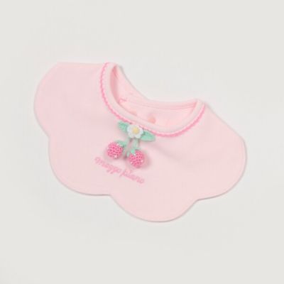 ＜mezzo piano (Baby&Kids)＞イチゴ編みモチーフつき　スカラップスタイ