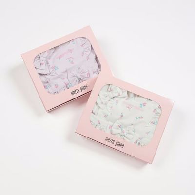 オリジナルボックスつき　ローズつぼみ柄エプロン＆ヘアバンドセット