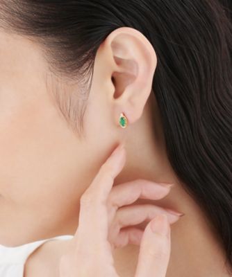 K18YG Emerald Stud レディースイヤリングイヤリング