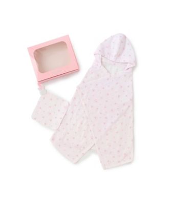 ＜mezzo piano (Baby&Kids)＞ＢＯＸ付　バラ柄ガーゼタオル・バスポンチョ・ハンカチセット　６２６１５１３