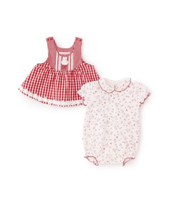 ウサギマスコットつきギンガムエプロン ロンパース 6261561