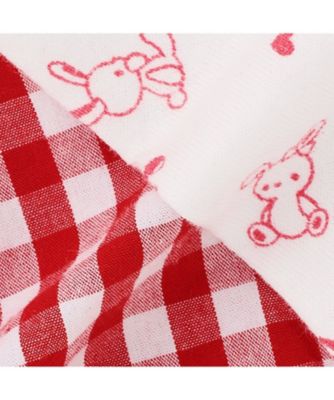 ウサギマスコットつきギンガムエプロン ロンパース 6261561