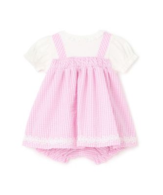 ウサギマスコットつきギンガムチュニック＆ブルマセット