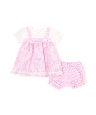 ウサギマスコットつきギンガムチュニック＆ブルマセット